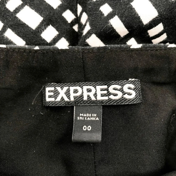 Express Women's Black and White Side Zip Pencil Skirt Size 0 - Picture 4 of 4